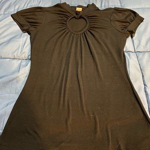 Body Central, black, keyhole design, top, size Large